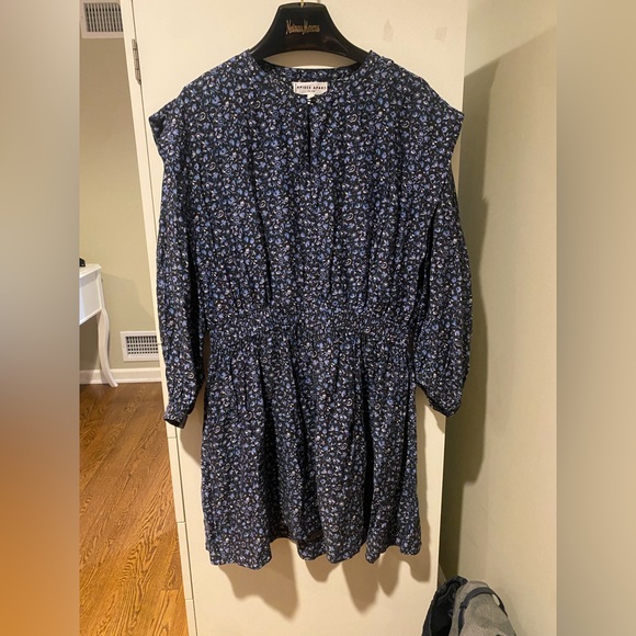 NWT APIECE APART Dress Womens Large  Black Blue Olga Mini Floral Print Cotton - Picture 10 of 11